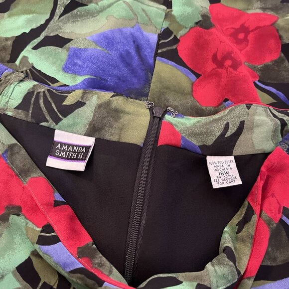 Vintage 90s Amanda Smith II Floral Boho Hawaiian Maxi Jungle Skirt Plus Size 16W - Picture 5 of 6